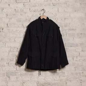 1980's European Four Pocket Parka in Black