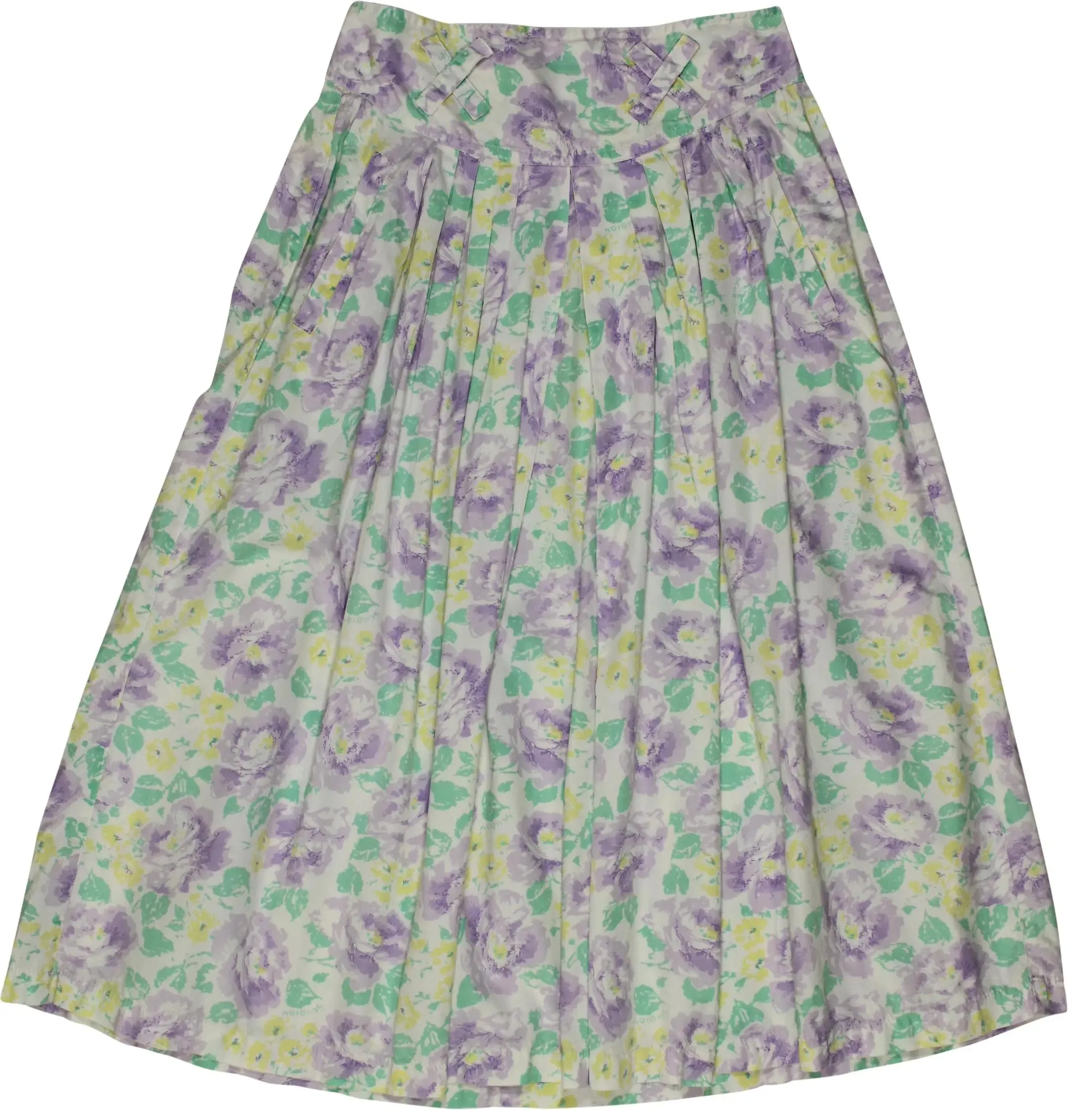 80s Pleated Skirt with Flower Print