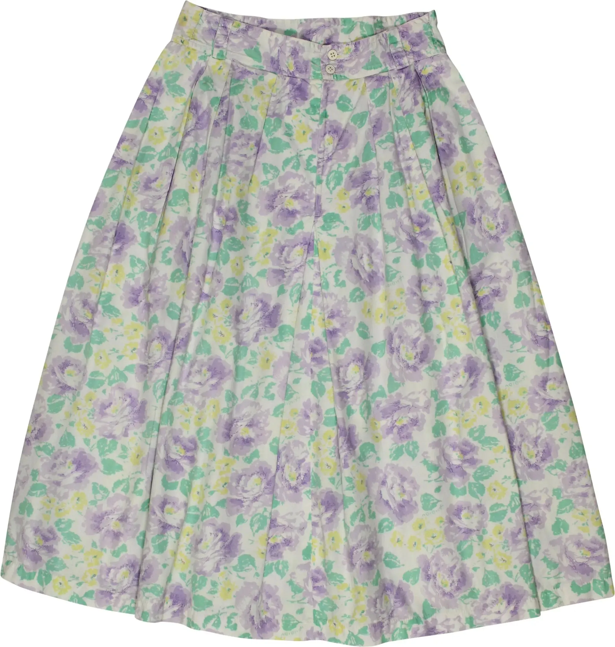 80s Pleated Skirt with Flower Print