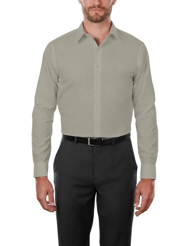 Adam Baker Men's 4-Way Stretch Slim Fit Long Sleeve Solid Dress Shirt - Colors