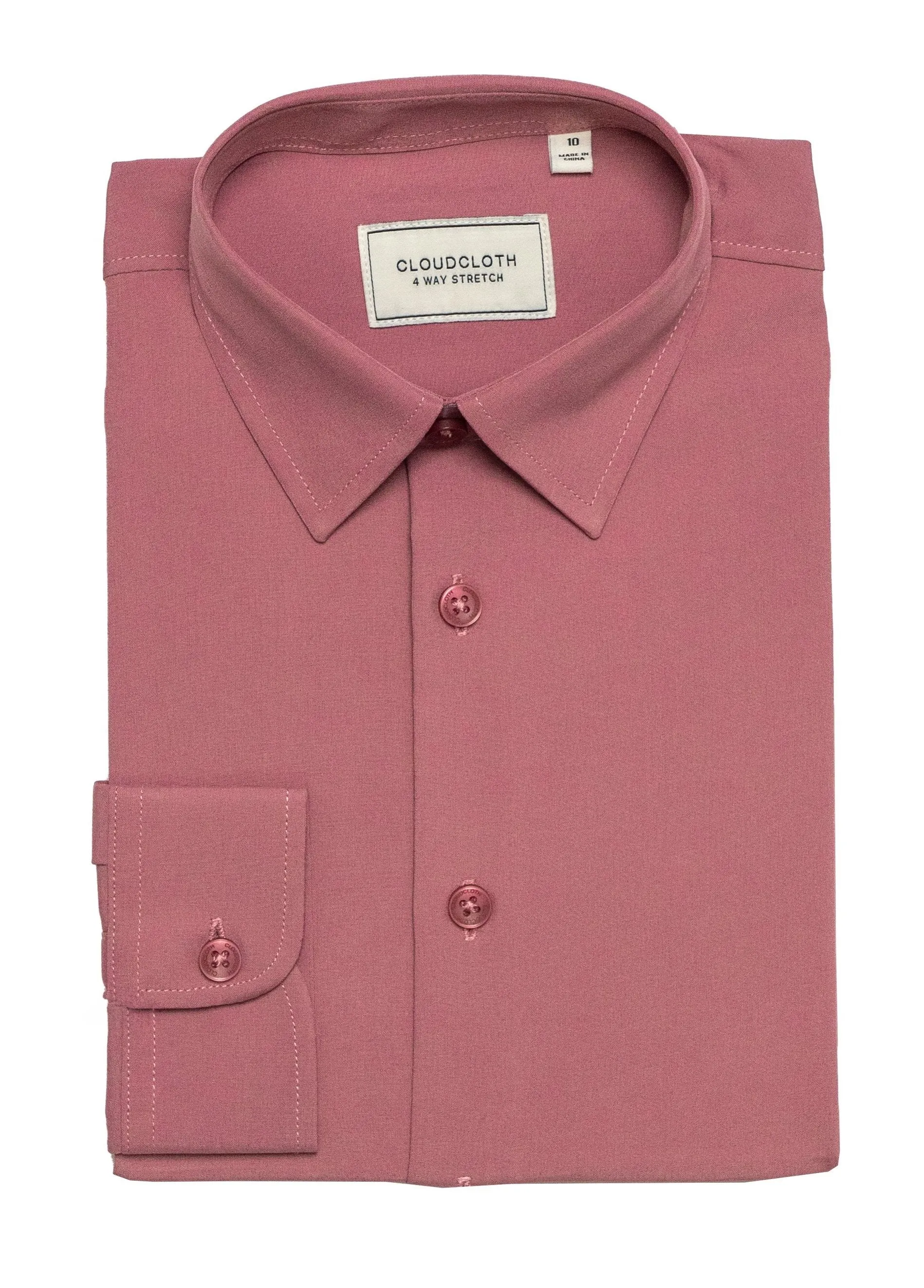 Adam Baker Men's 4-Way Stretch Slim Fit Long Sleeve Solid Dress Shirt - Colors