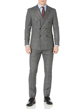 Adam Baker Men's Slim Fit Double Breasted 2-Piece (Jacket & Pants) Suit Set