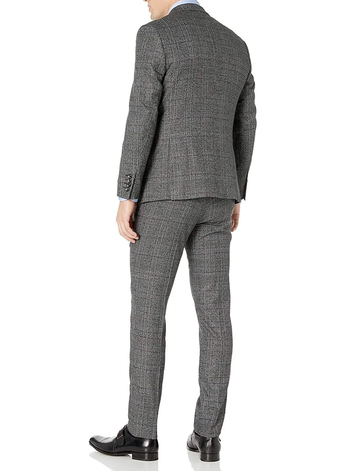 Adam Baker Men's Slim Fit Double Breasted 2-Piece (Jacket & Pants) Suit Set