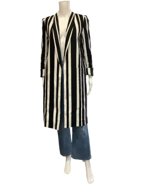 Alice   Olivia Womens Midi Length Jacket Striped Size: S