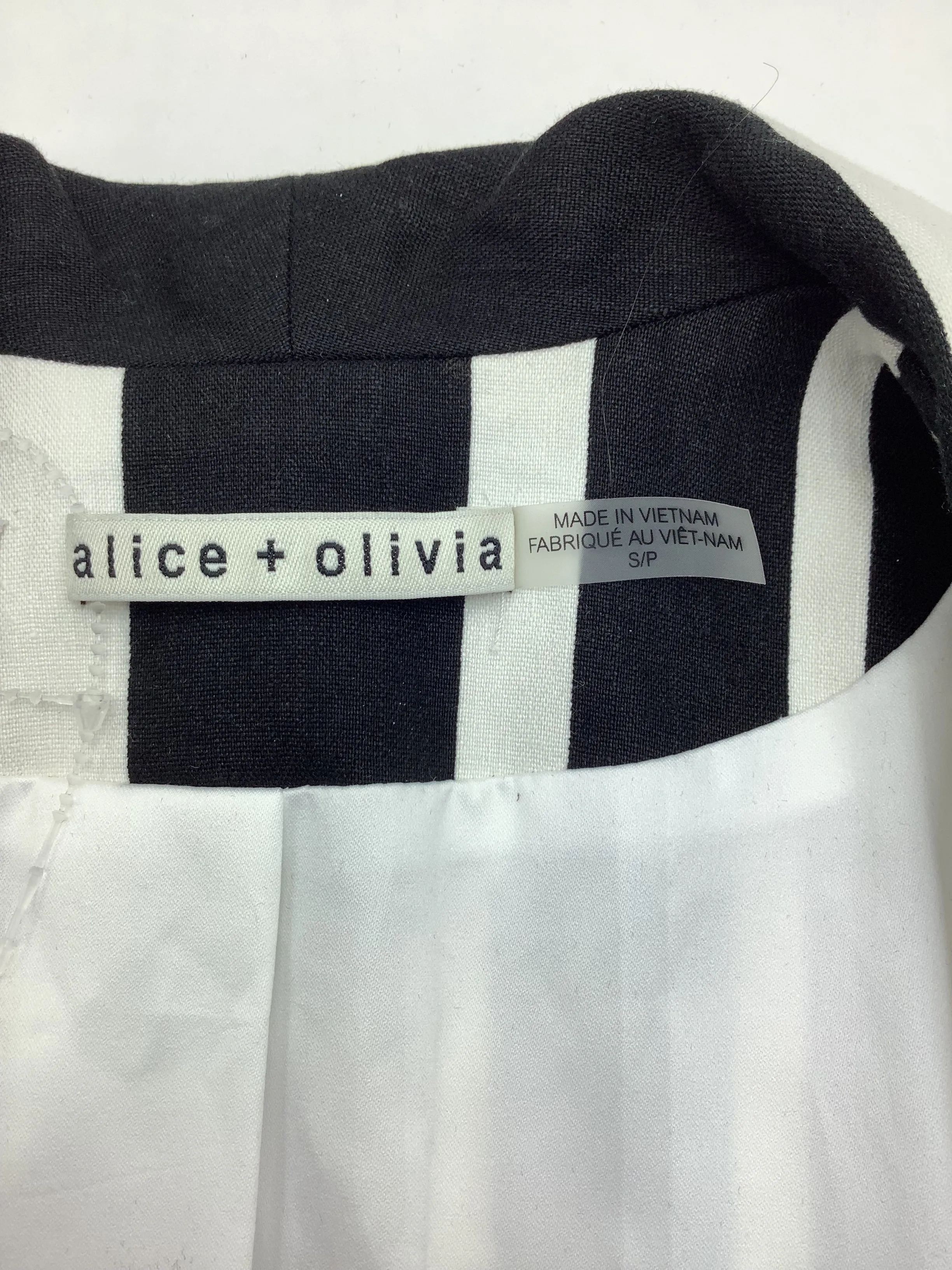 Alice   Olivia Womens Midi Length Jacket Striped Size: S