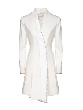 Asymmetric White Shirt Dress