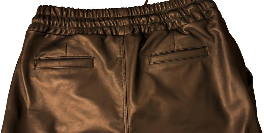 Black Leather Cargo Pants