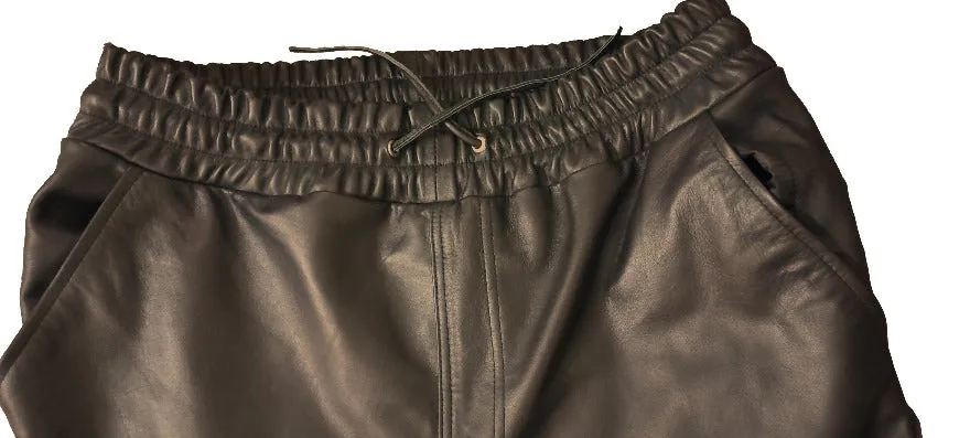 Black Leather Cargo Pants