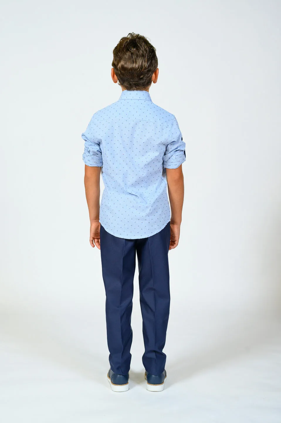 Blue Pinstripe Dress Shirt