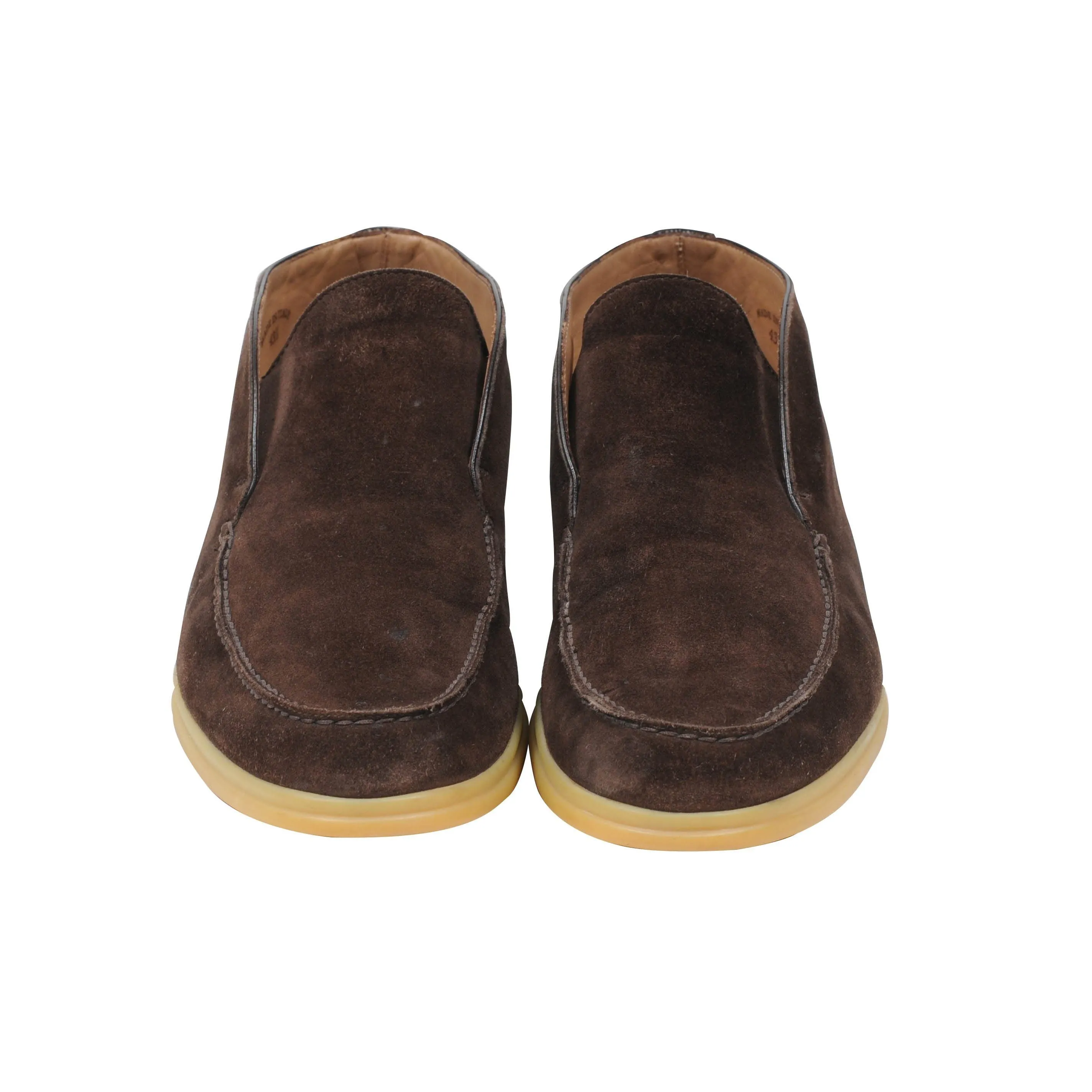 Brown Suede Uomo Open Walk Mid Ankle Slip On's