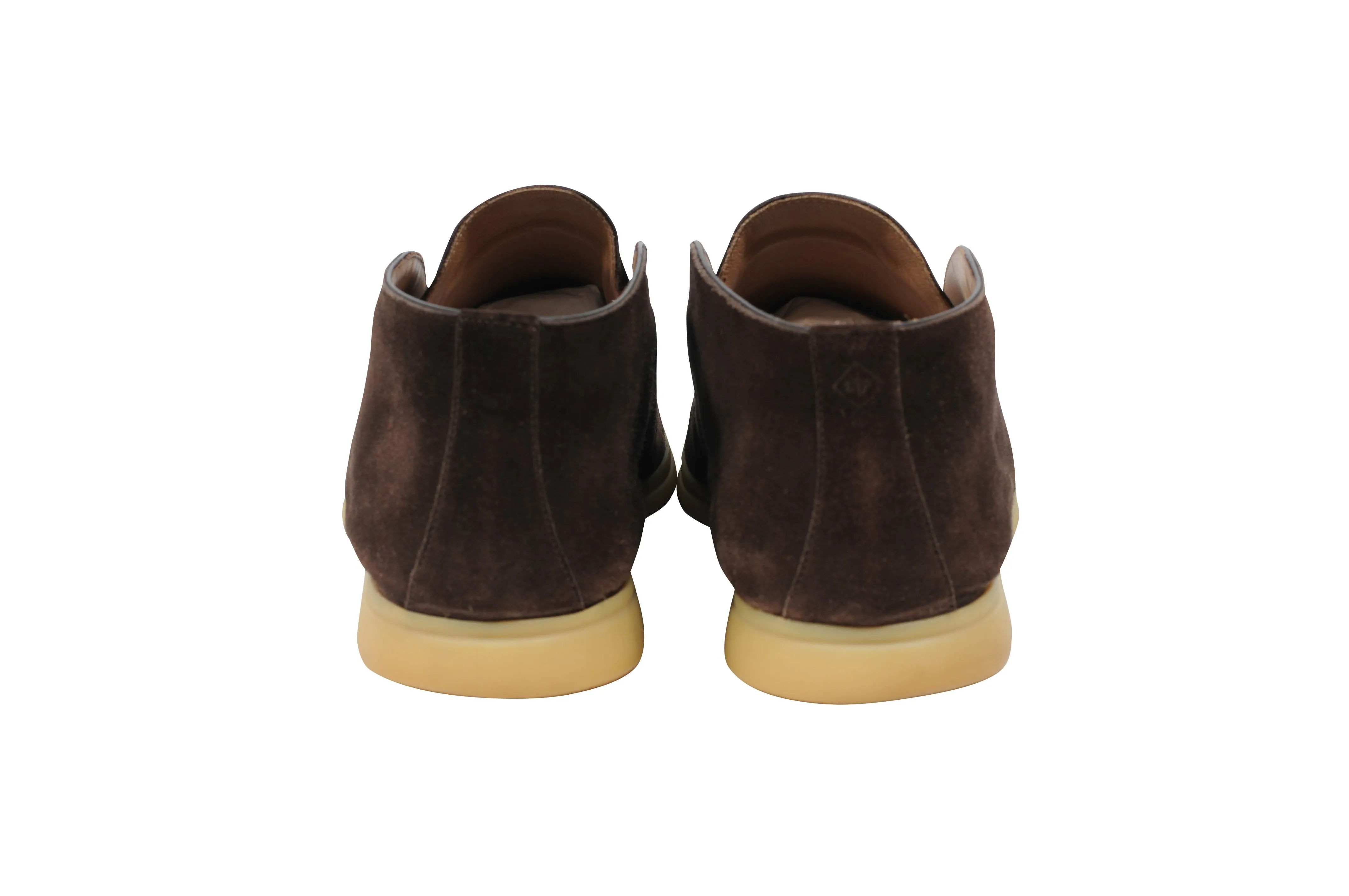 Brown Suede Uomo Open Walk Mid Ankle Slip On's