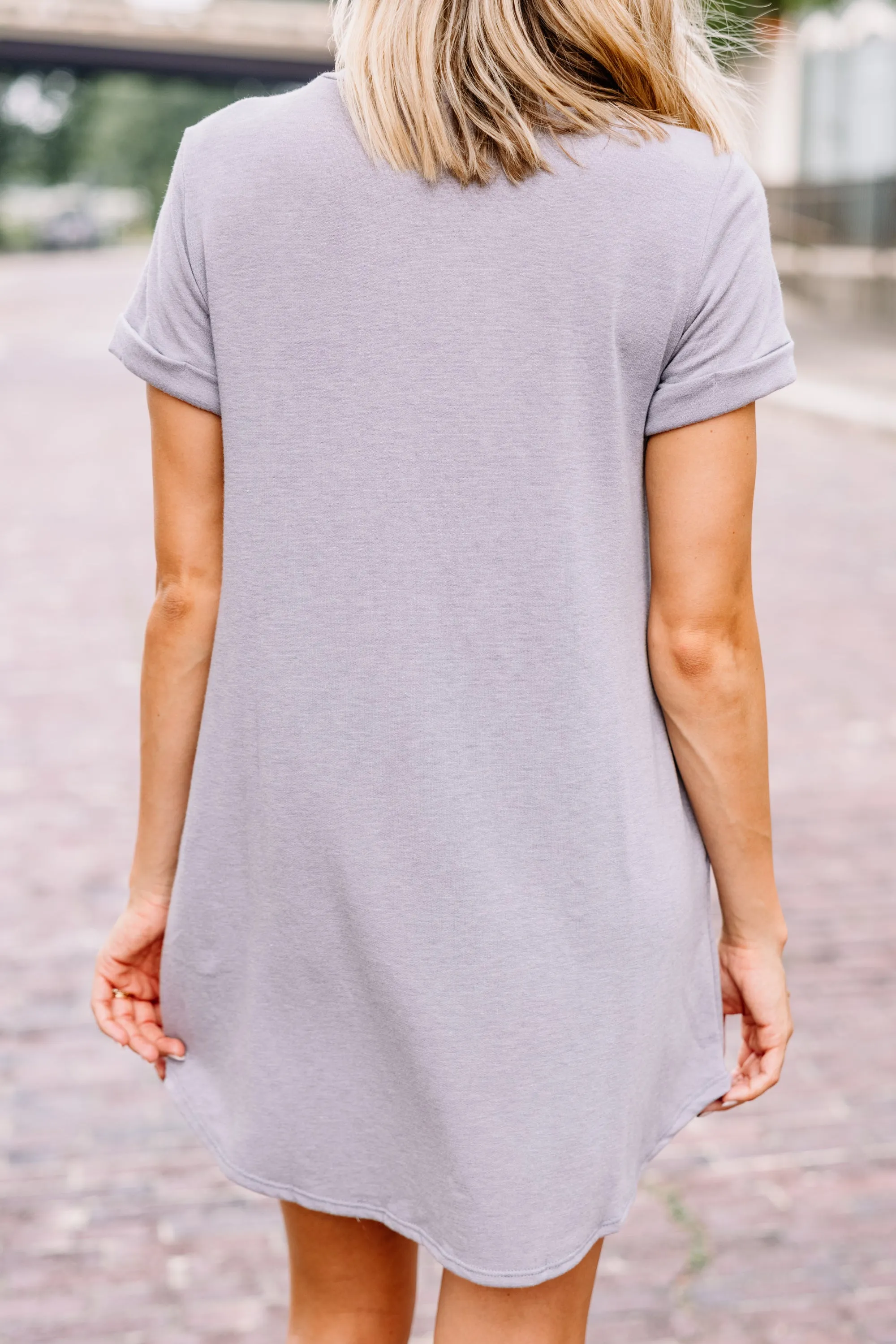 Captivating Comfort Light Gray T-shirt Dress