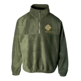 Celtic Cross Embroidered Personalized Fleece 1/4 Zip- Green