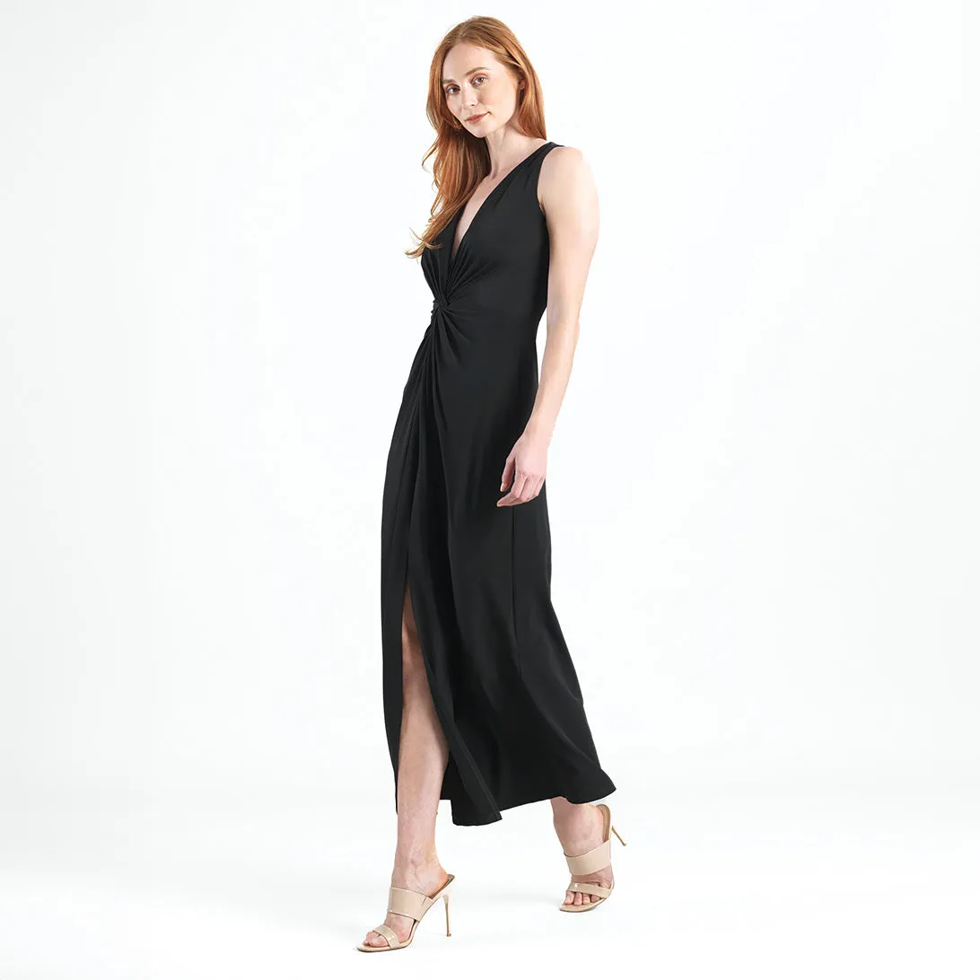 Center Slit Maxi Dress - Black