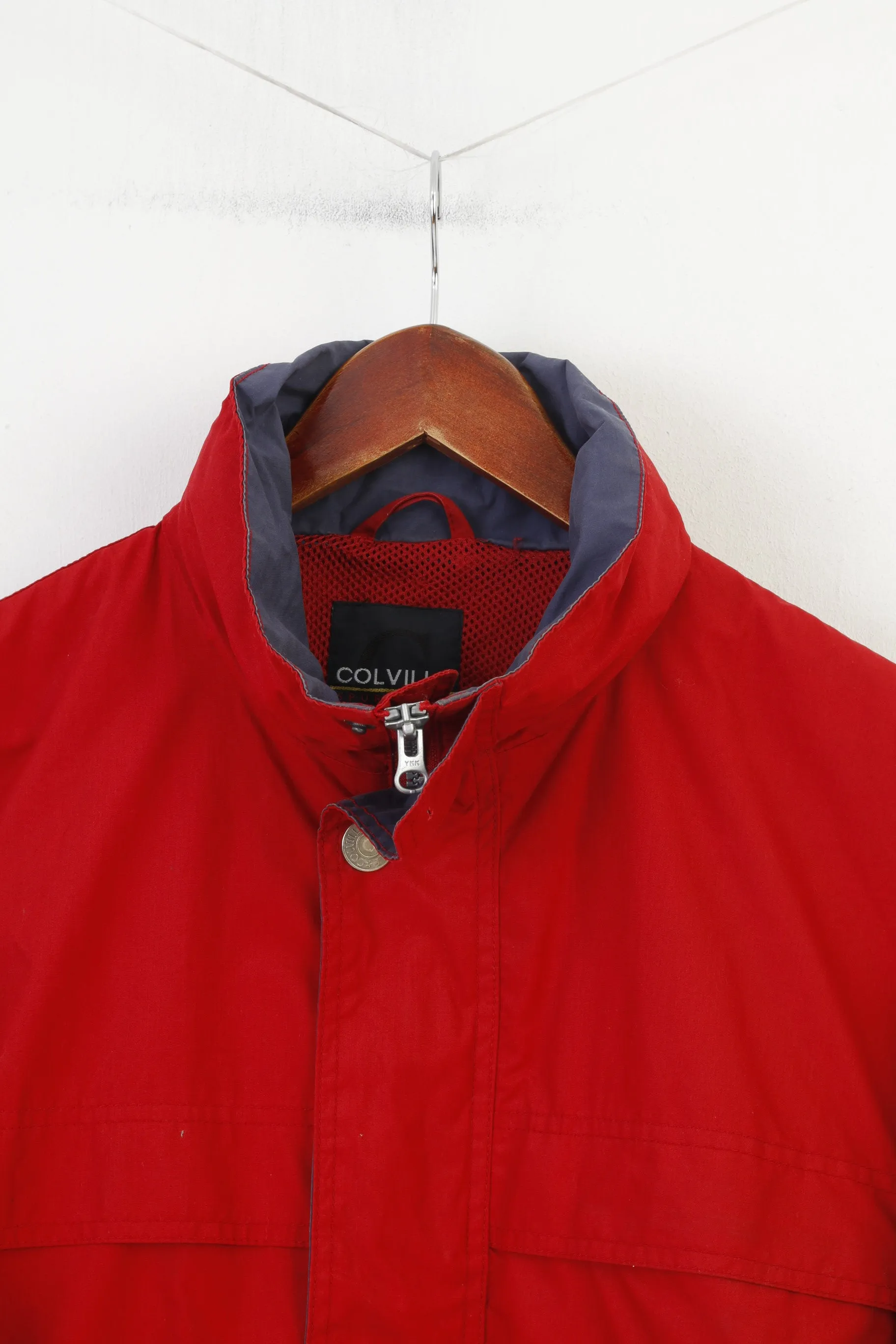 Colville Men M Jacket Red Outdoor Full Zipper Hidden Hood Sportsman Parka Vintage Top