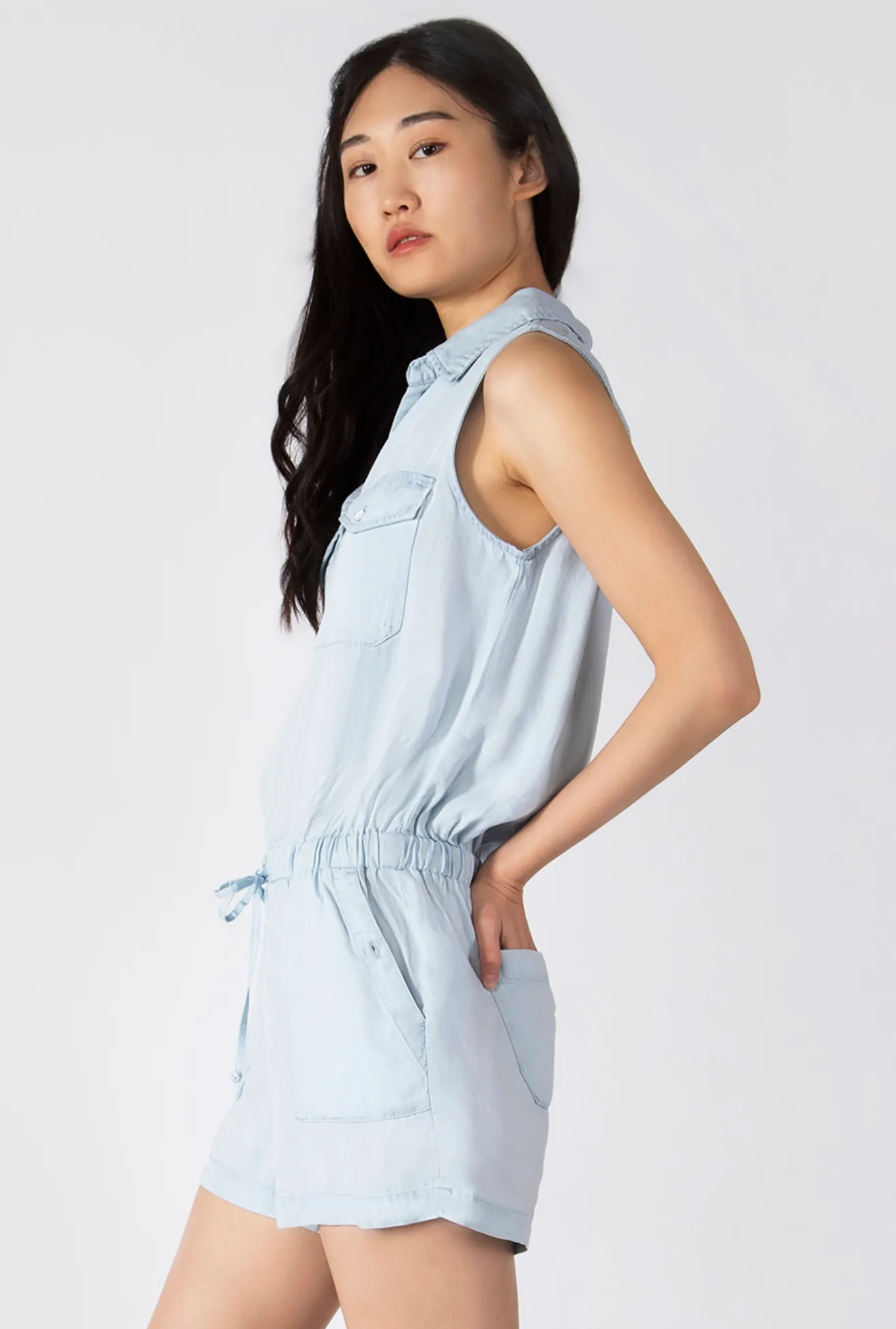 Dex Utility Bleach Blue Romper