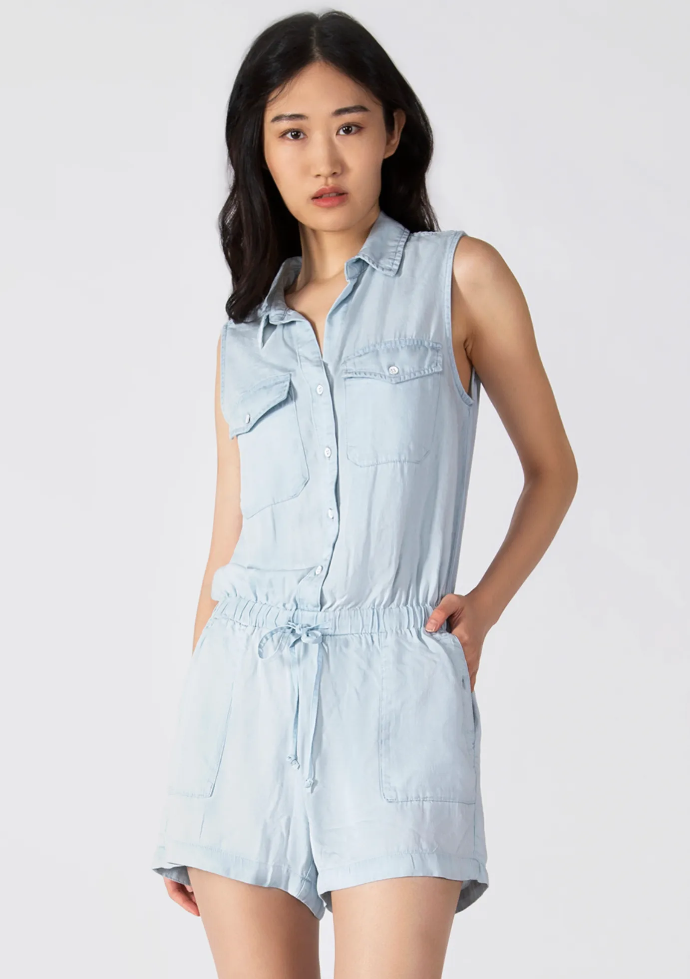 Dex Utility Bleach Blue Romper