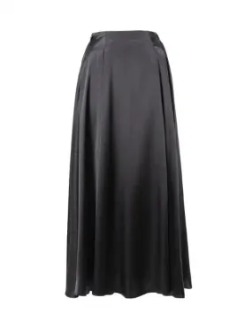 Elegant High Waist Satin Midi Skirt