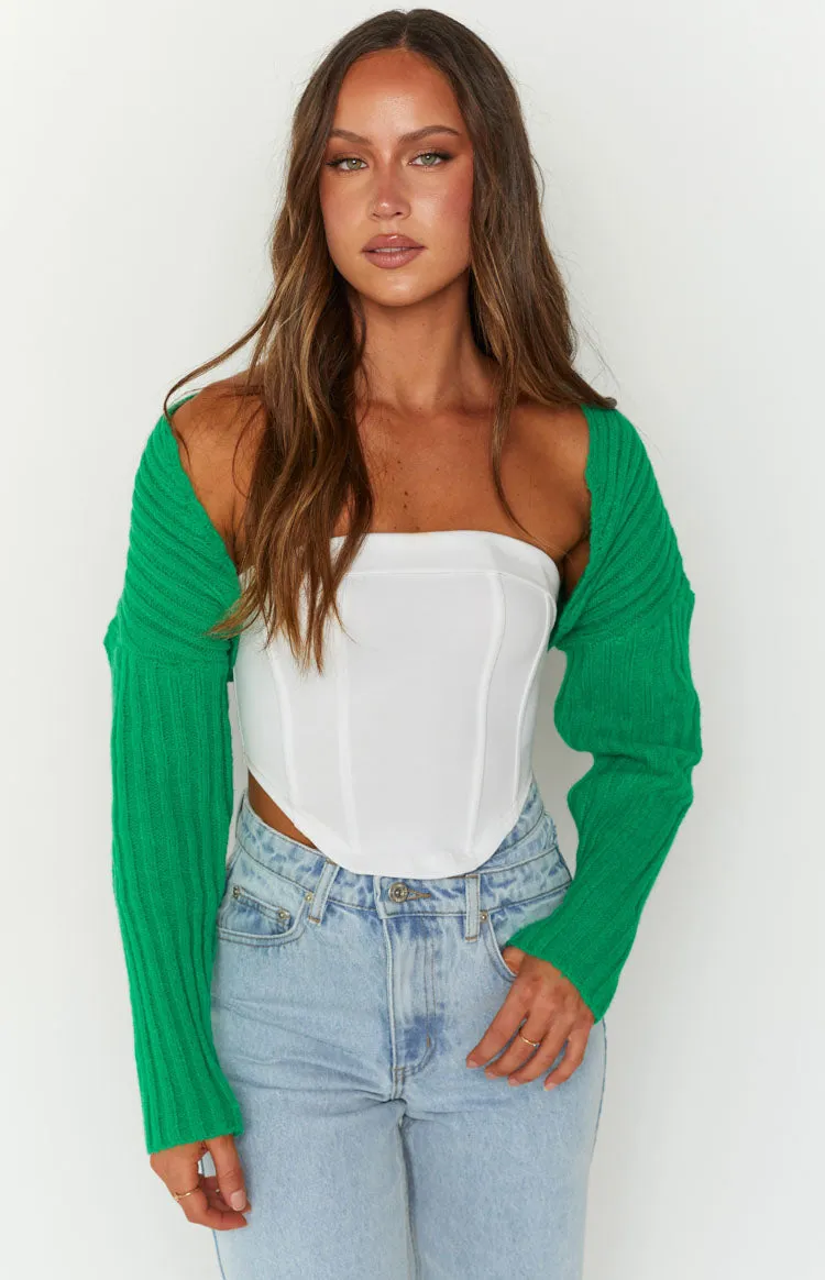 Elsa Green Rib Knit Bolero