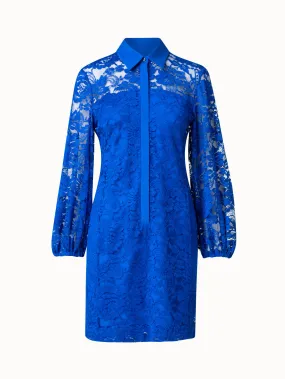 Floral Techno Lace Shirt Dress