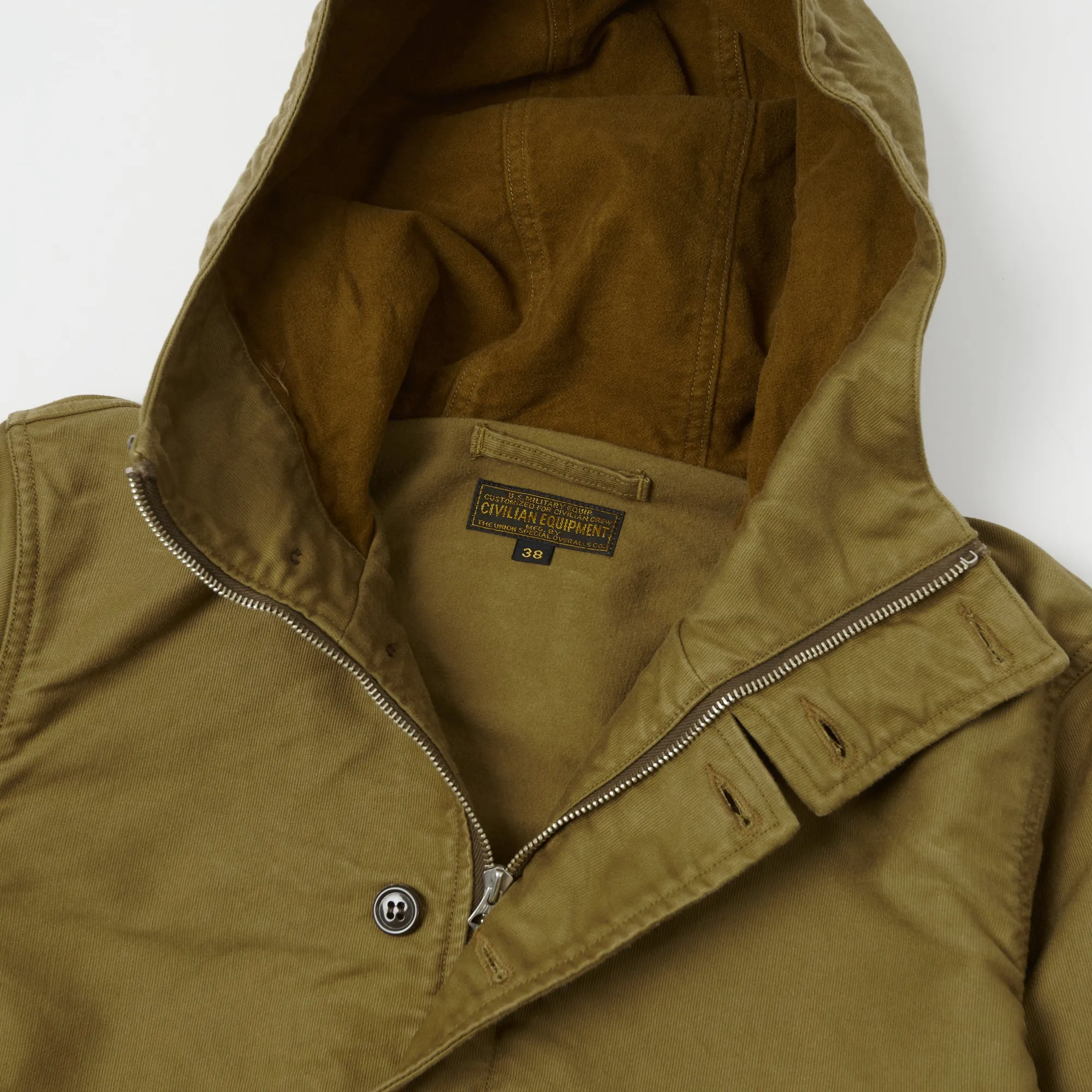 Freewheelers 2221006 'Union Special' Deck Worker Parka - Khaki Beige