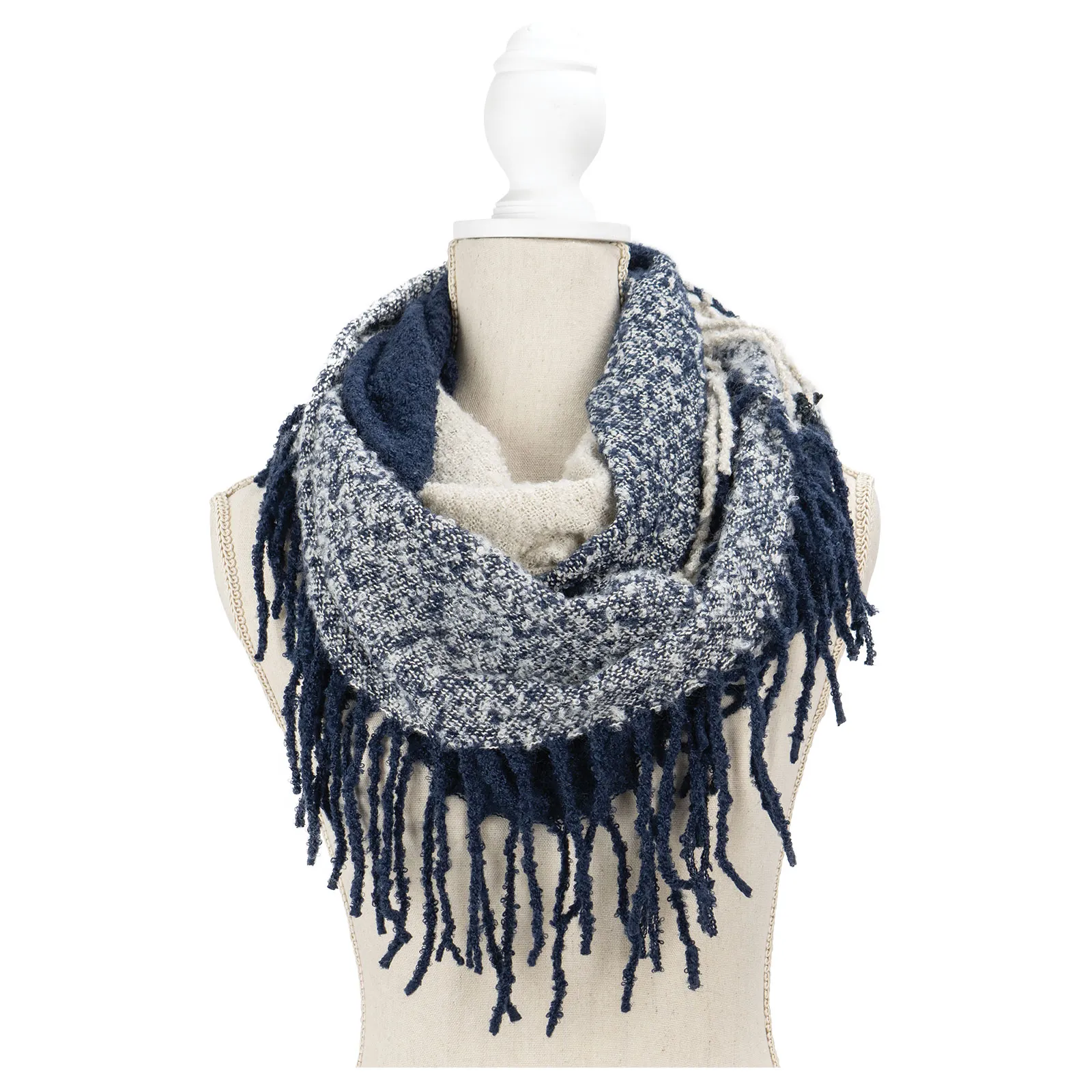 Fringe Benefits Colorblocked Infinity Scarf