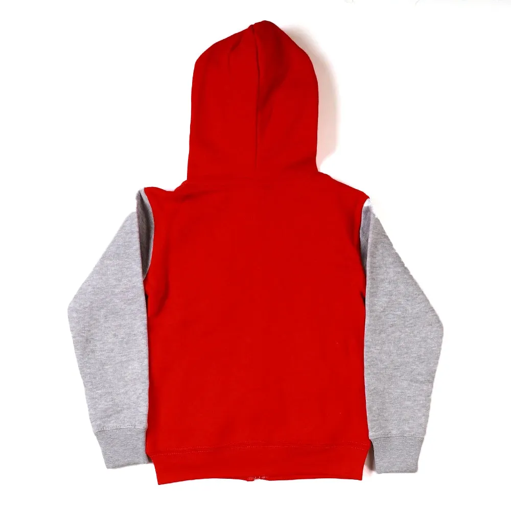 Good Vibes Hooded  Jacket For Girls - Red