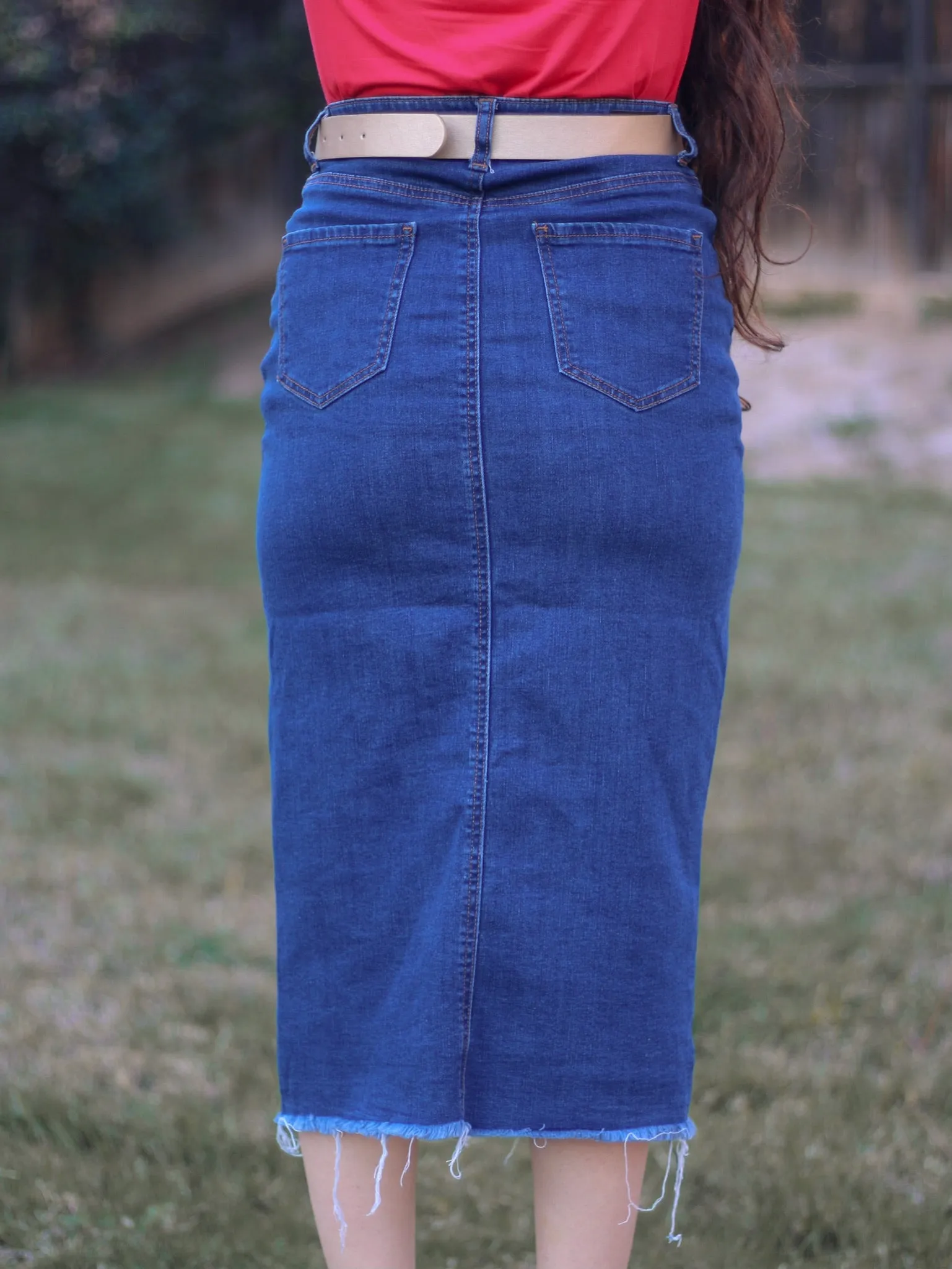 Gracelyn Denim Skirt - Dark Wash