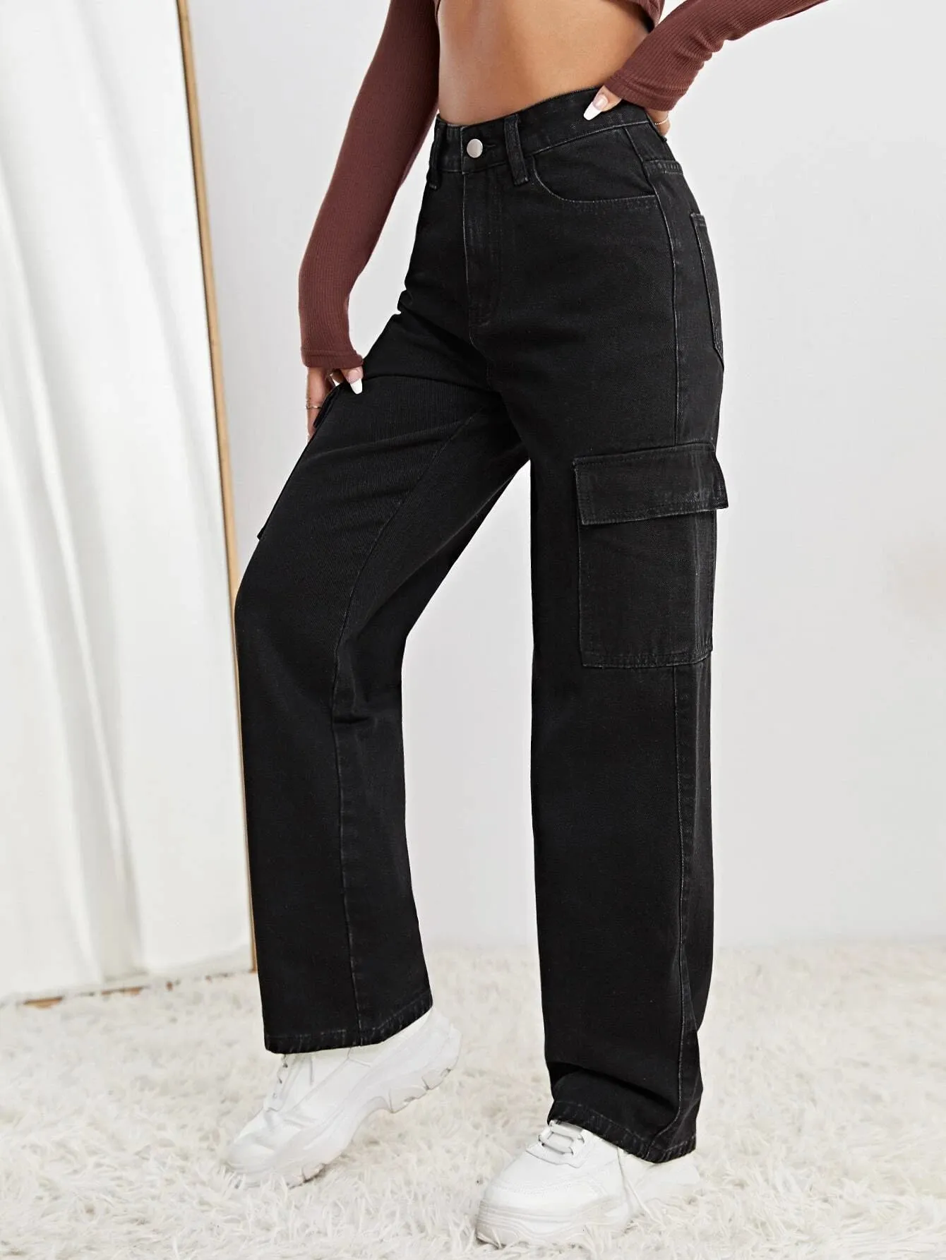 High Waist Straight Jeans