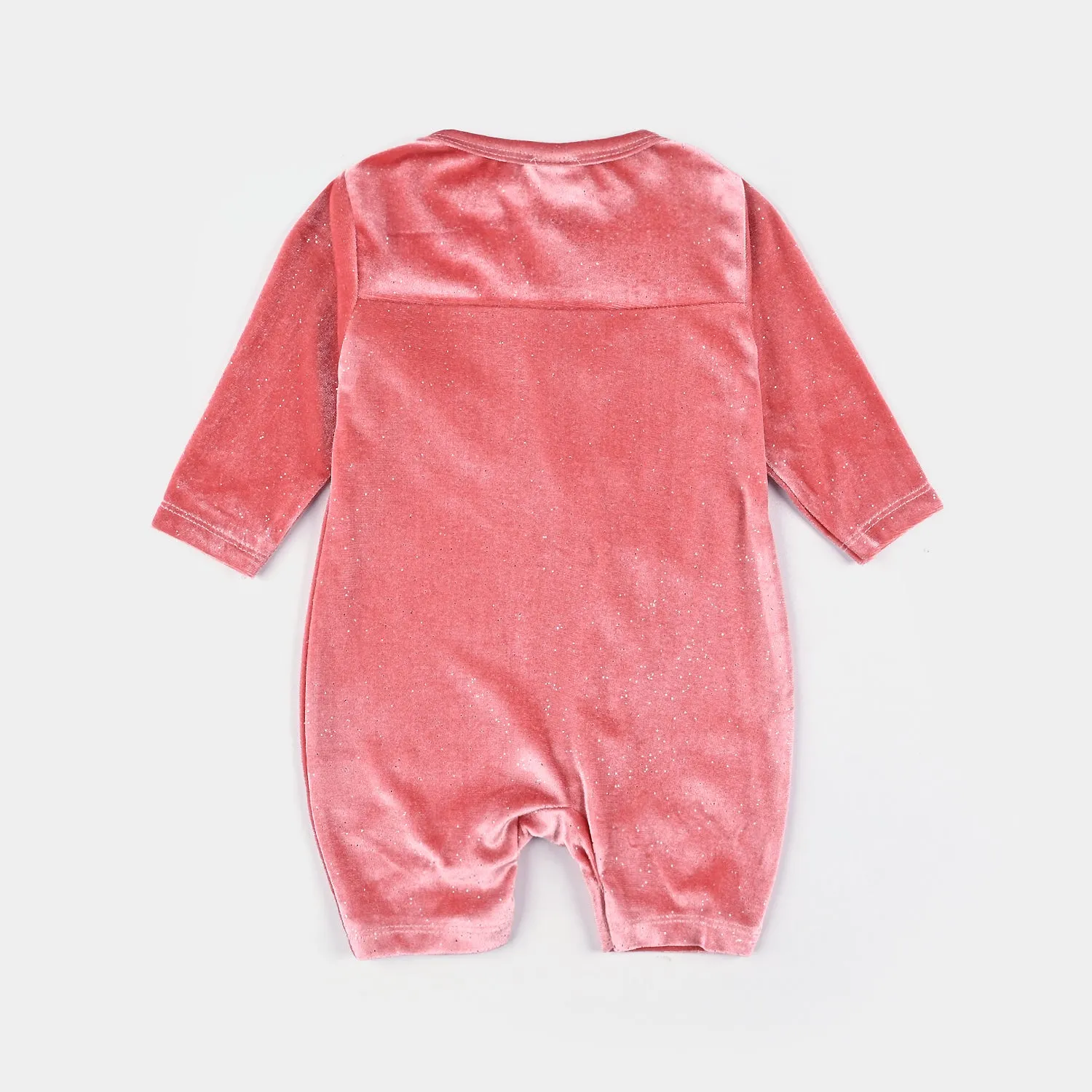 Infant Girls Velvet Romper-MAROON