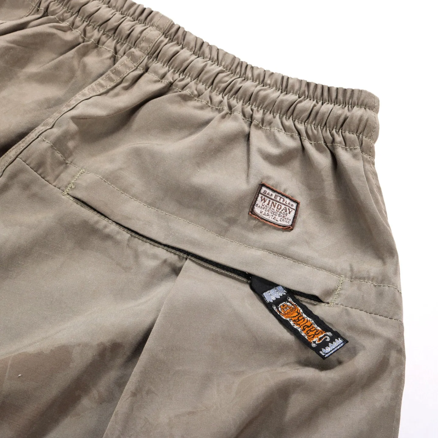 KAPITAL FAST DRY TWILL EASY JUMBO CARGO PANTS KHAKI