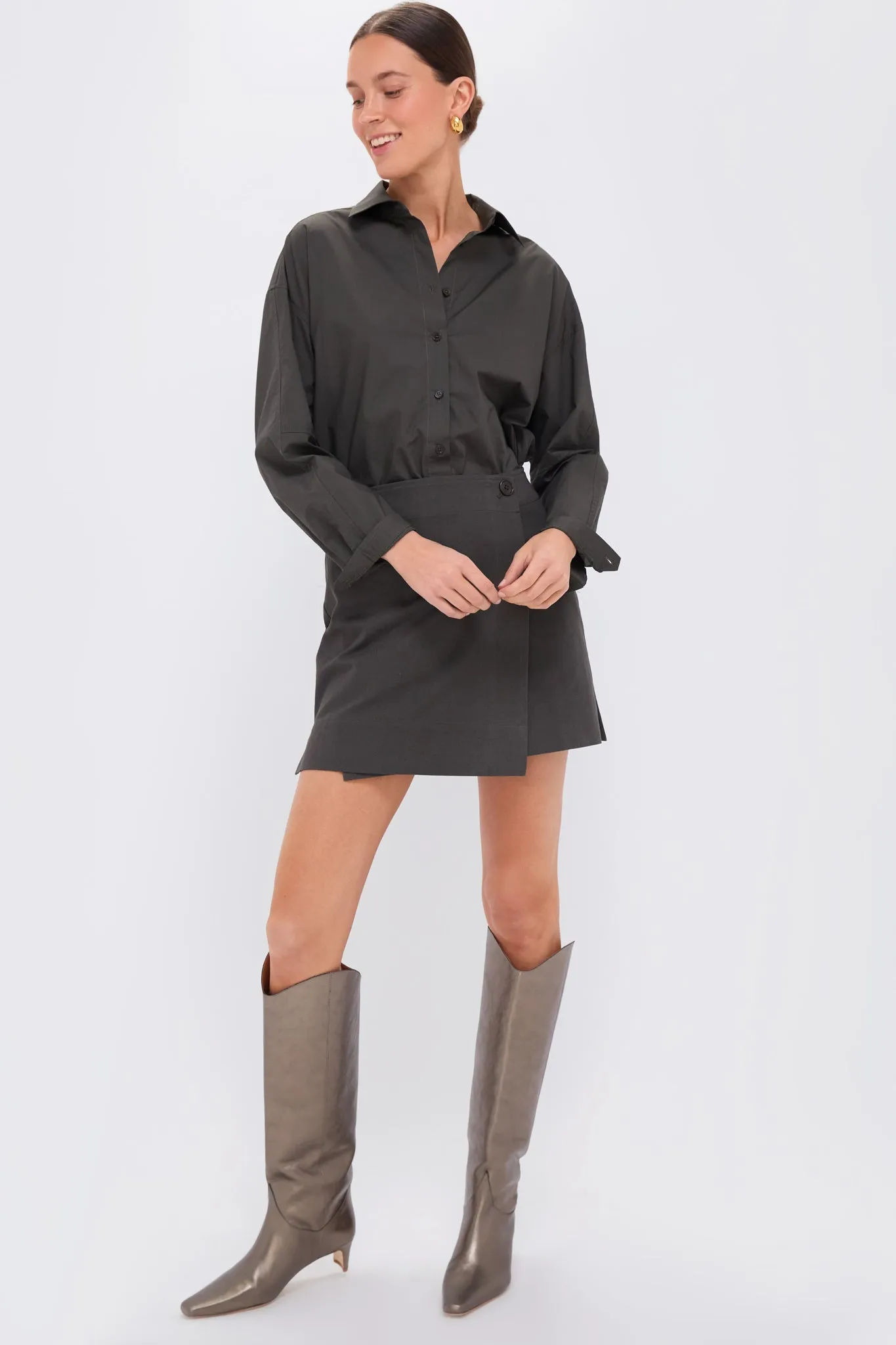 La Reina Mini Short Dress Deep Olive