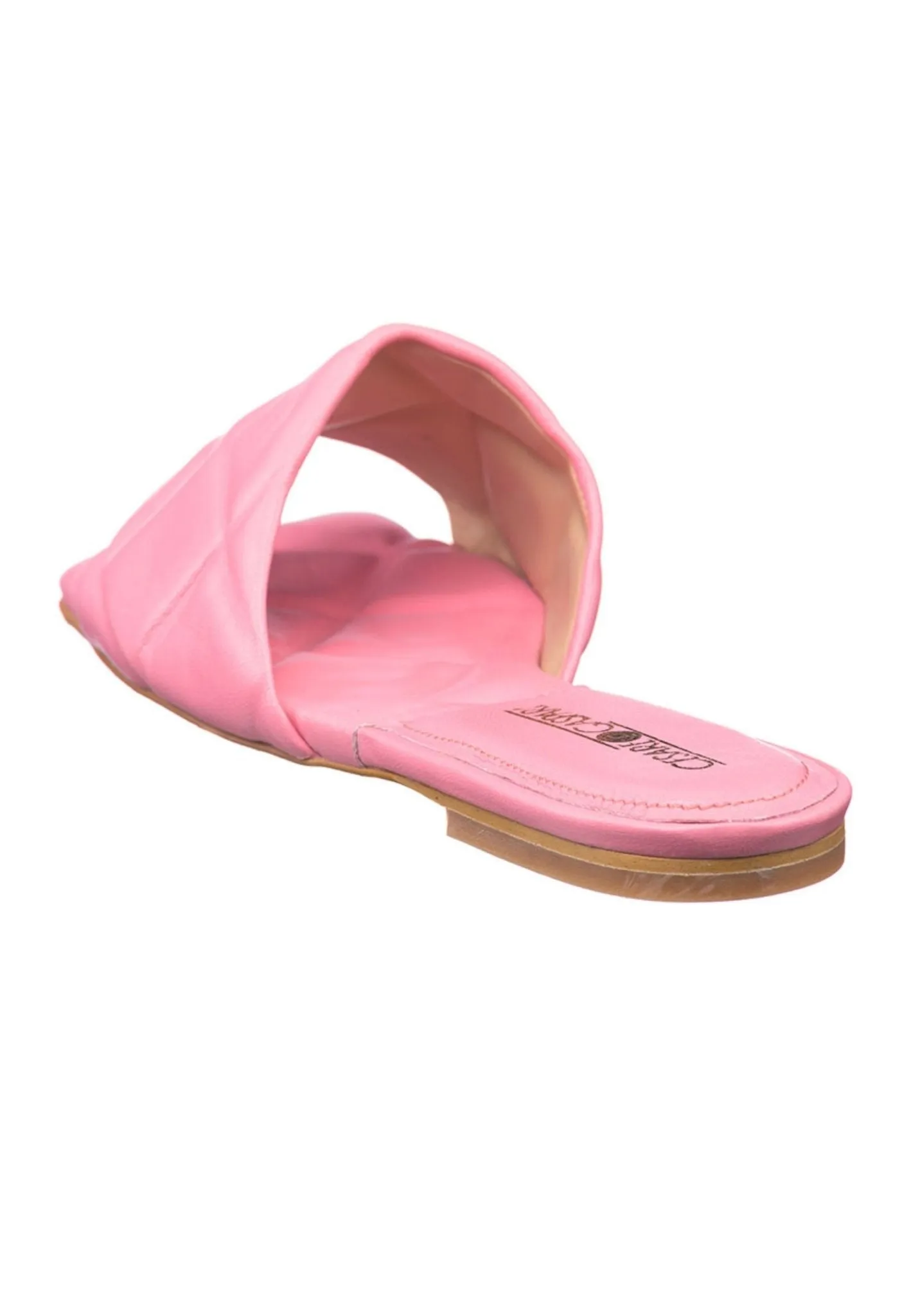 Leather Slip On Sandals - Pink