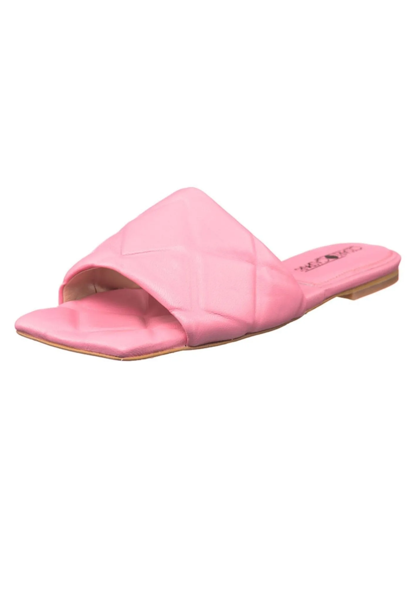 Leather Slip On Sandals - Pink