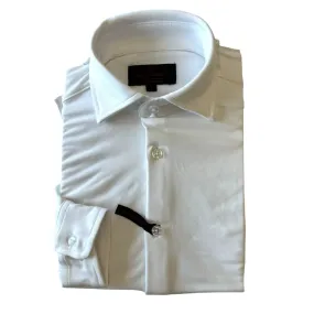 Leo & Zachary Boys White 4 Way Stretch Dress Shirt_ 5590