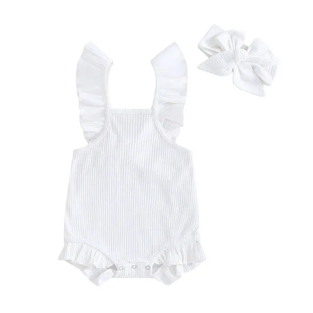 LILY Ribbed Ruffle Romper