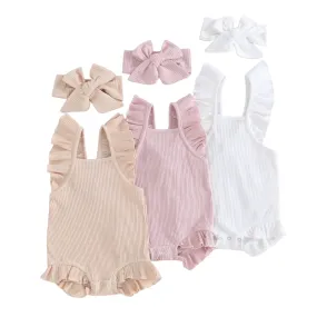 LILY Ribbed Ruffle Romper