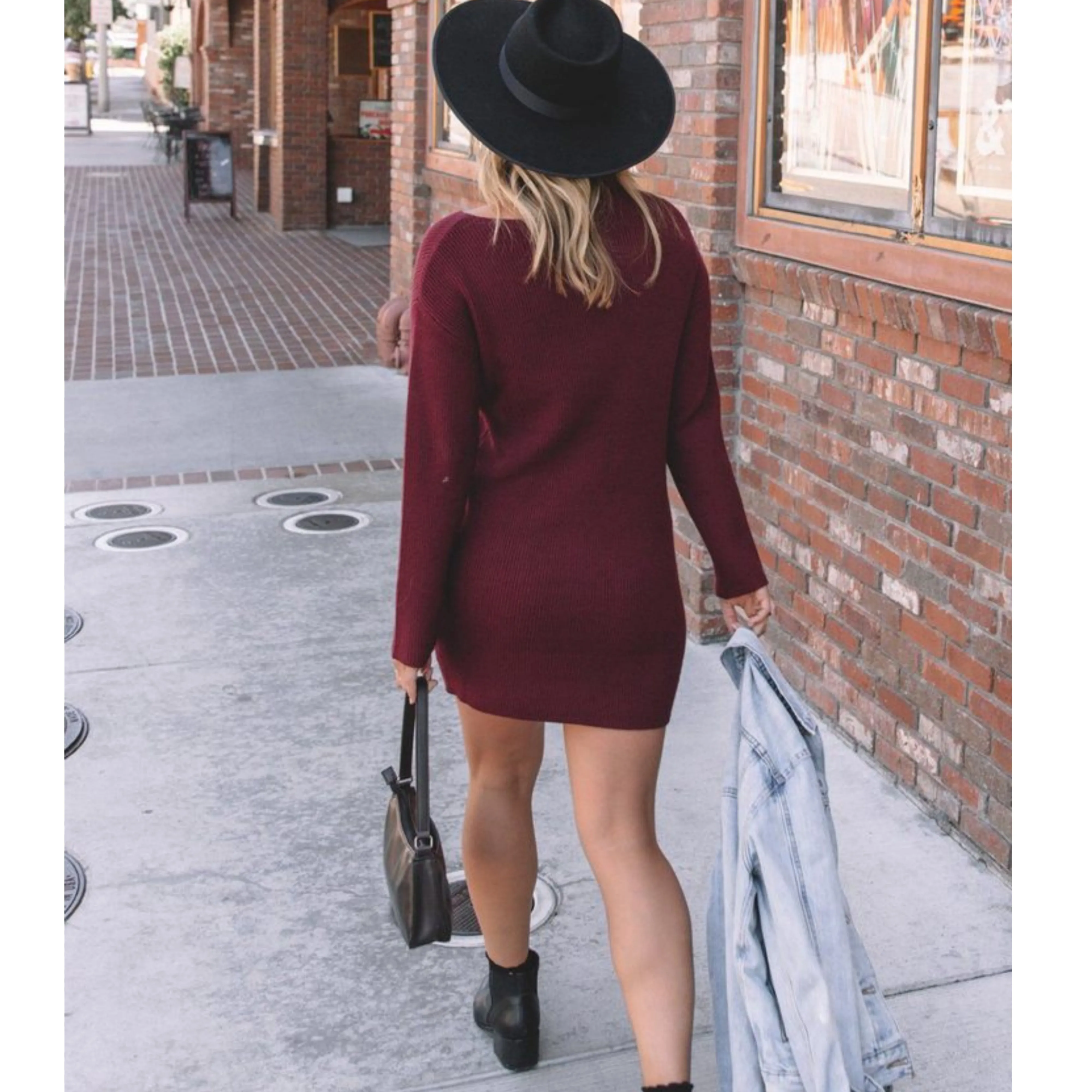 LOVESTITCH Cut-out Sweater Dress