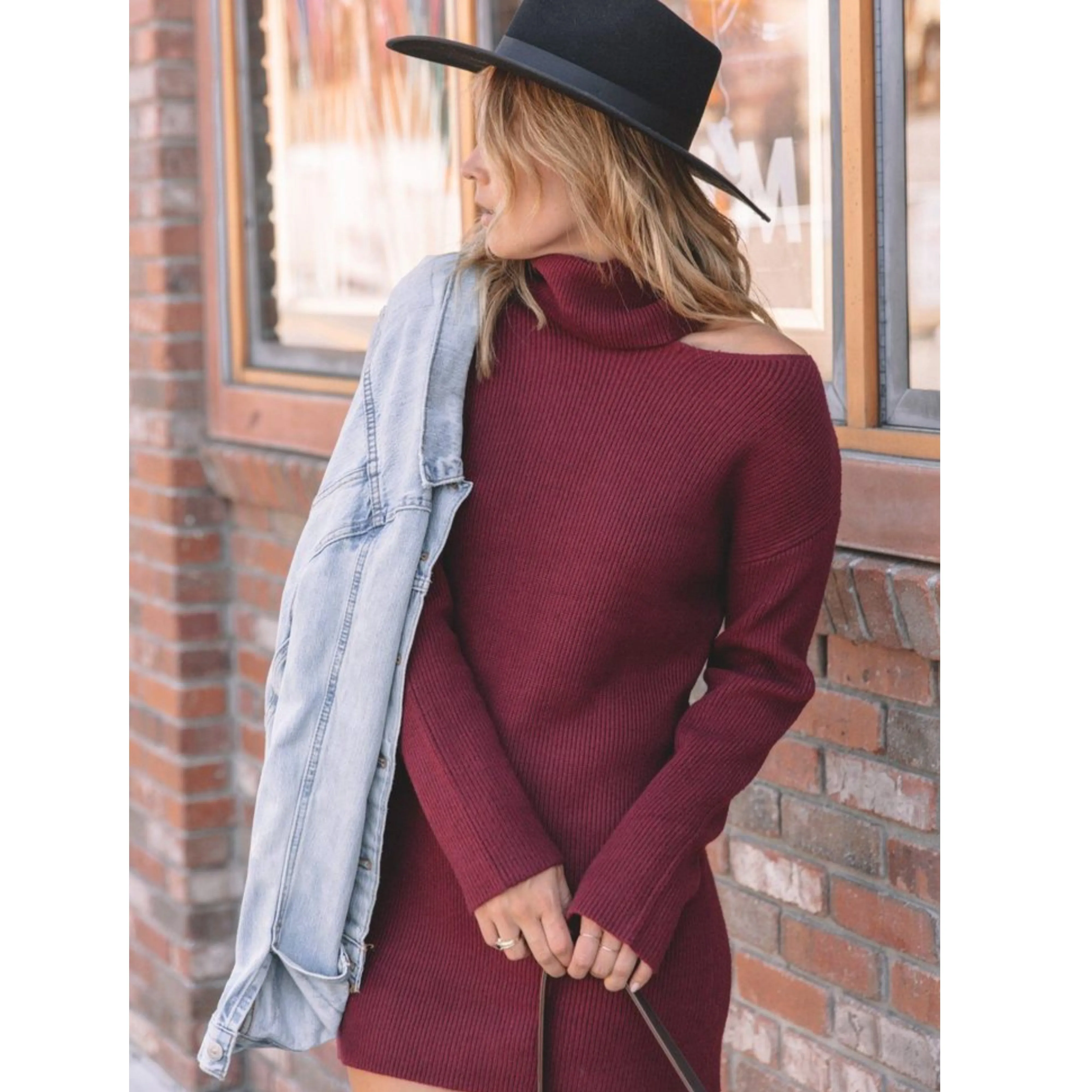 LOVESTITCH Cut-out Sweater Dress