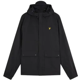 Lyle & Scott Branded Black Hooded Parka Jacket