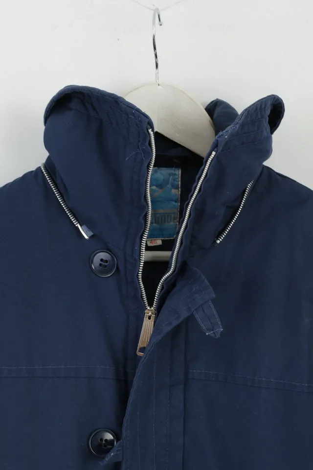 Mammut Mens 46 M Jacket Vintage Navy Blue Parka Nylon Weathercoat Unisex