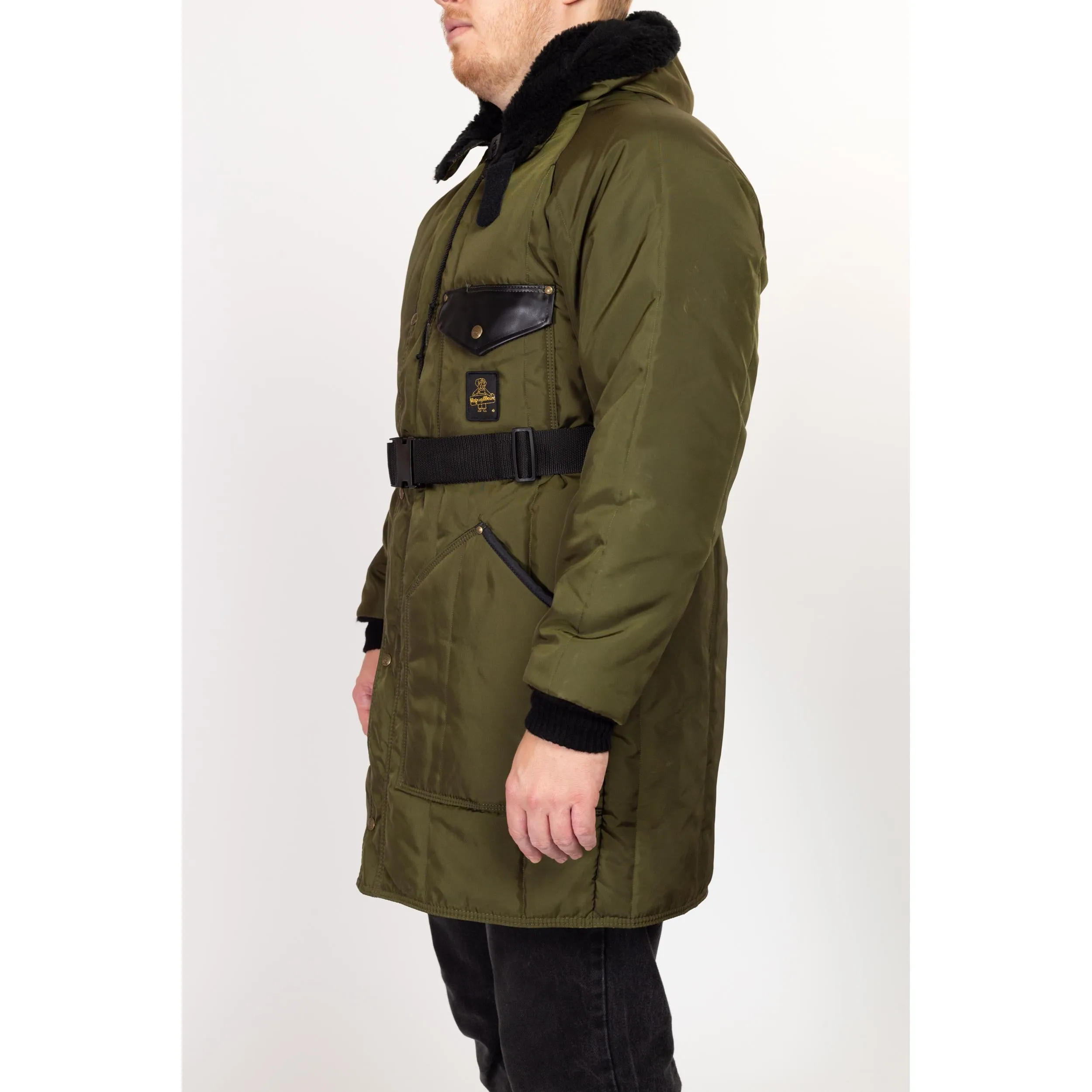 Med-Lrg 90s Refrigiwear Army Green Hooded Snow Jacket