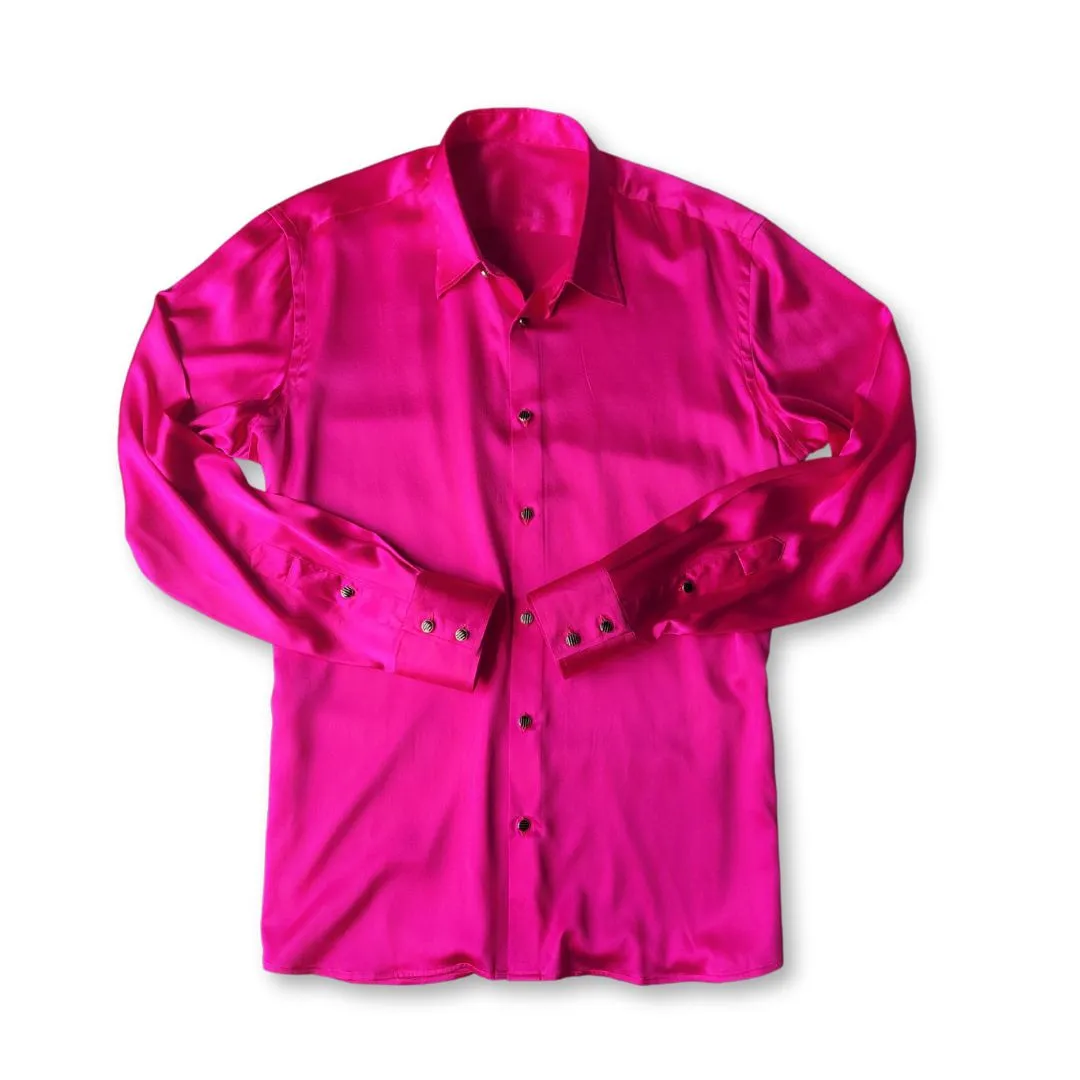 Men's Pink Silk Shirt