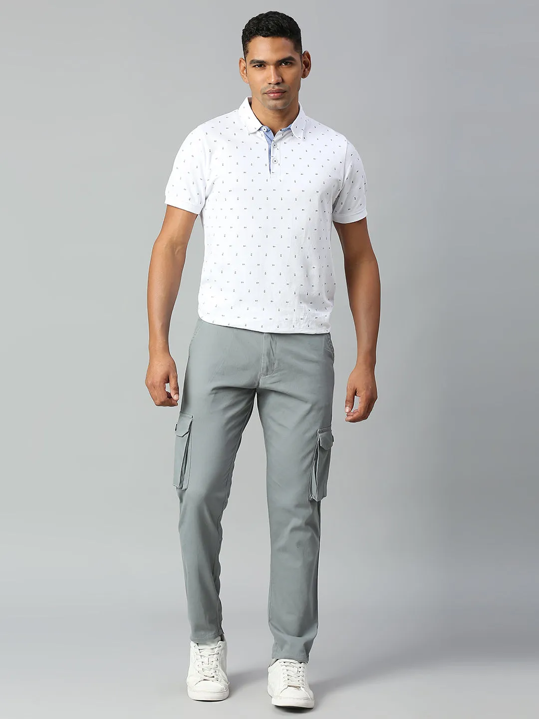 Men's Tapered Fit Cotton Cargo (Aqua)