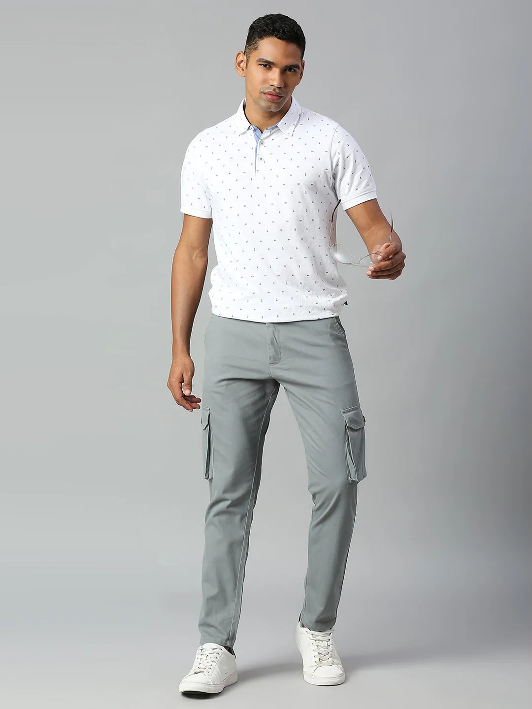 Men's Tapered Fit Cotton Cargo (Aqua)