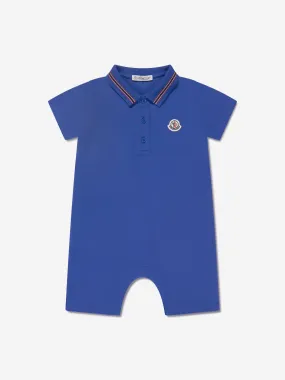 Moncler Enfant Baby Boys Polo Romper in Blue