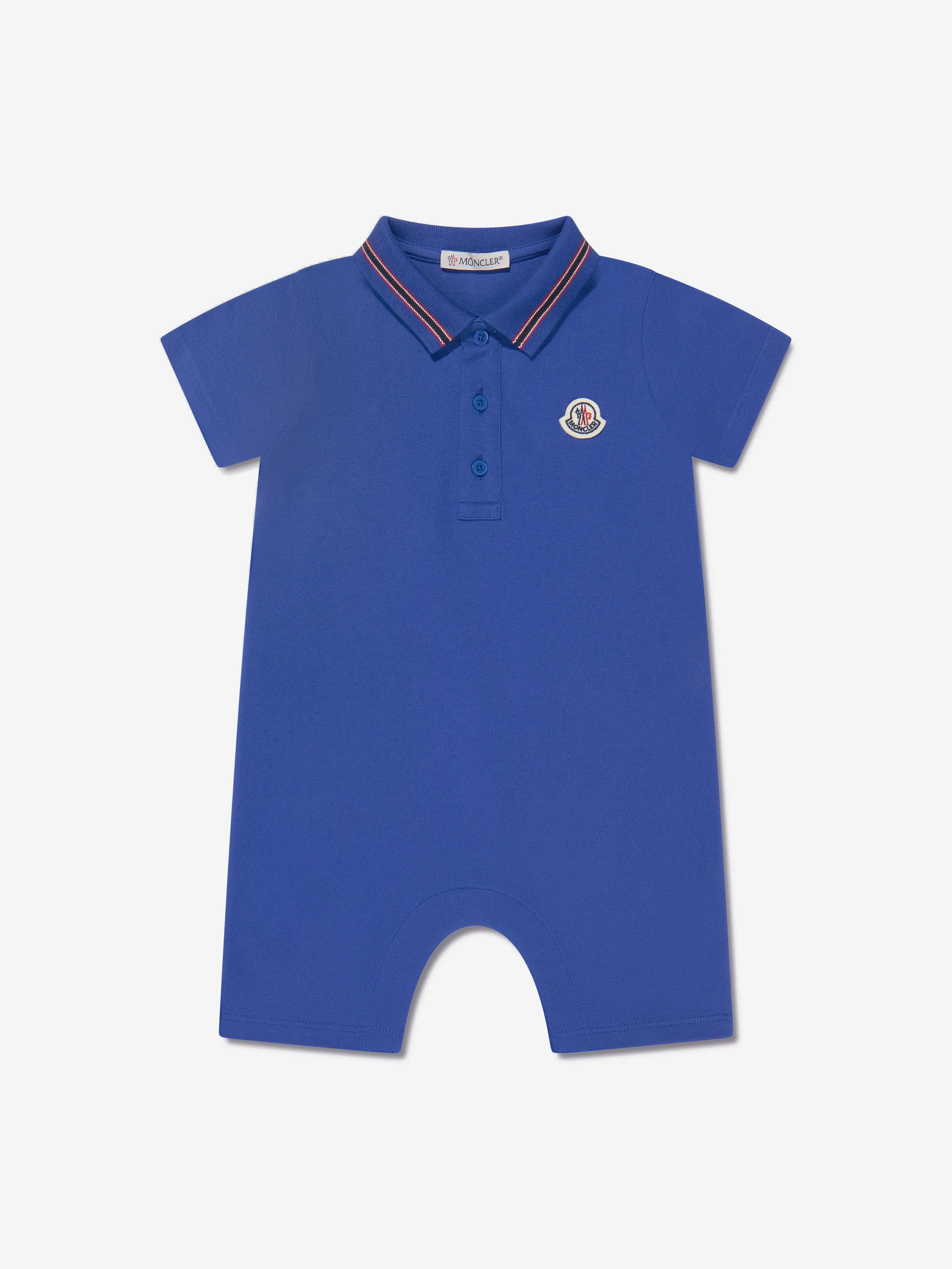 Moncler Enfant Baby Boys Polo Romper in Blue