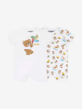 Moschino Baby Romper Gift Set in Ivory