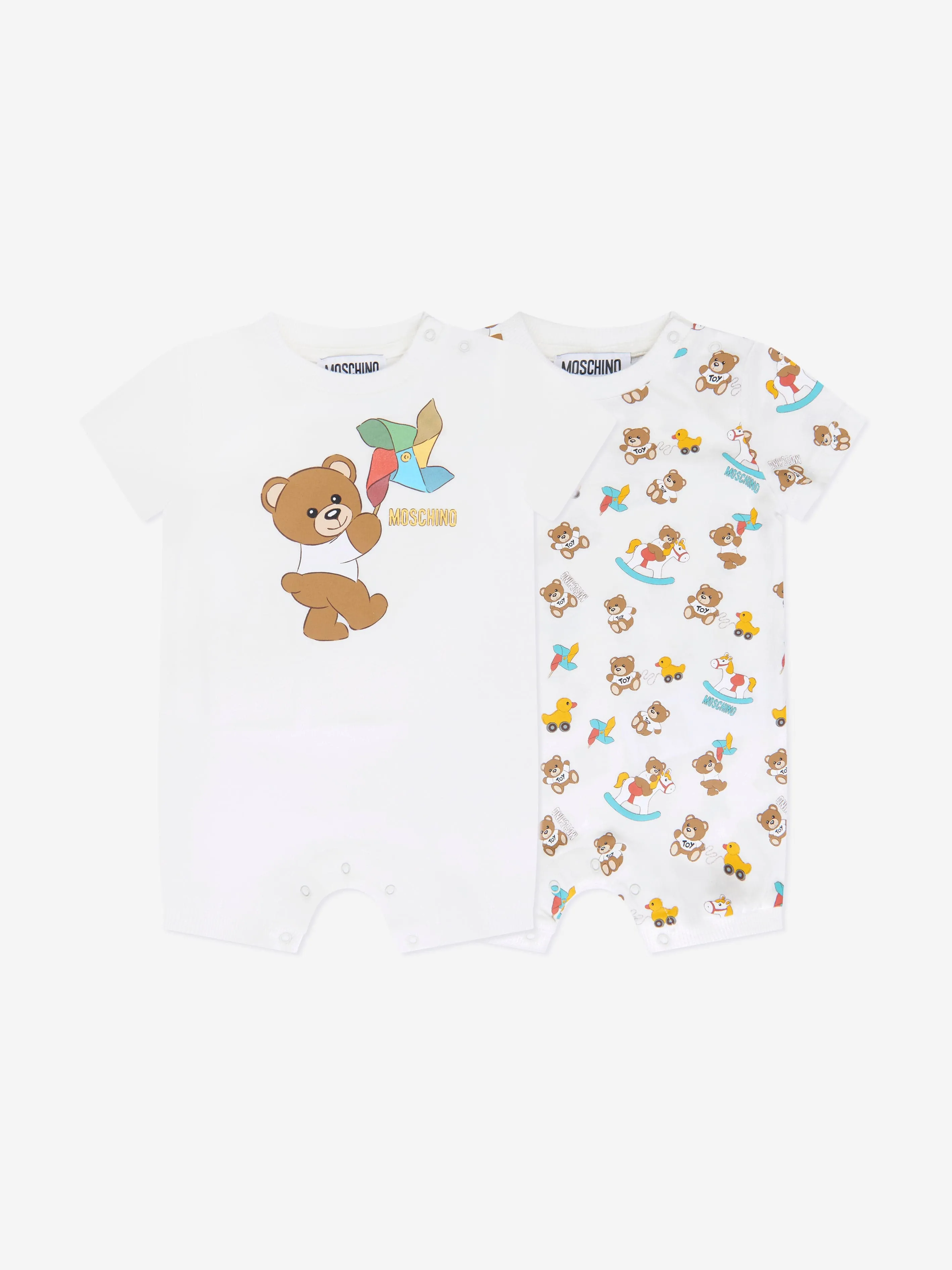 Moschino Baby Romper Gift Set in Ivory