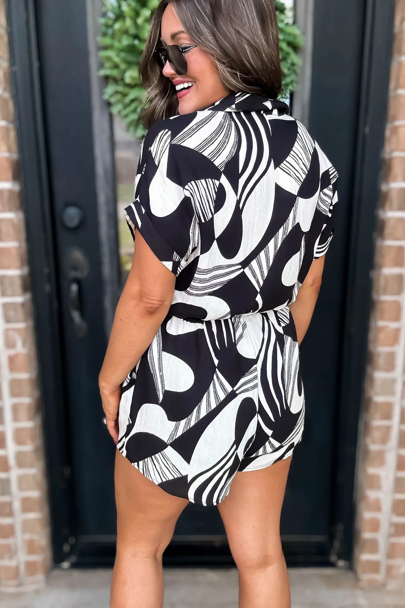 Noir Nebula Black Abstract Romper